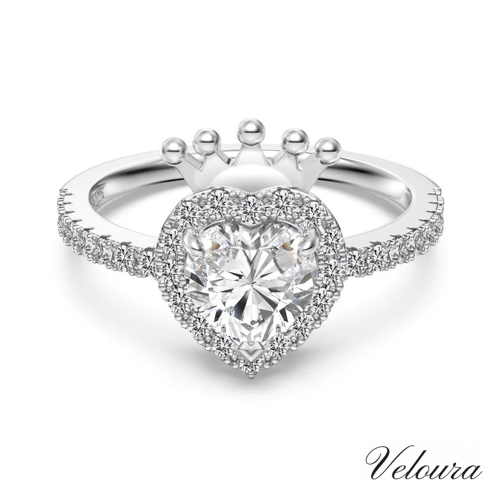 PRINCESS HEART CROWN RING