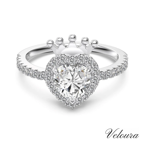 PRINCESS HEART CROWN RING