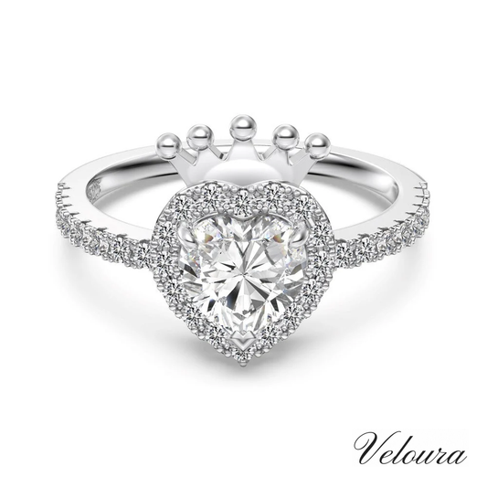 PRINCESS HEART CROWN RING